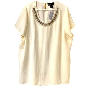 Lane Bryant cream colored dress top.